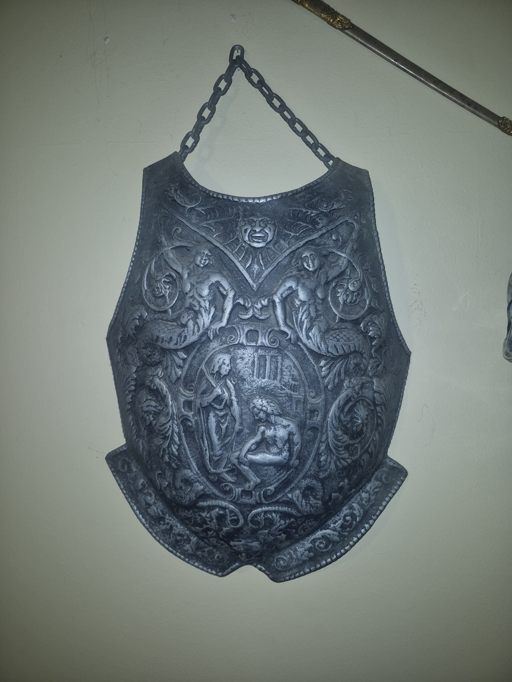 Vintage 1969 Whitehall Cast Aluminum Knight Medieval Breastplate Wall Decor